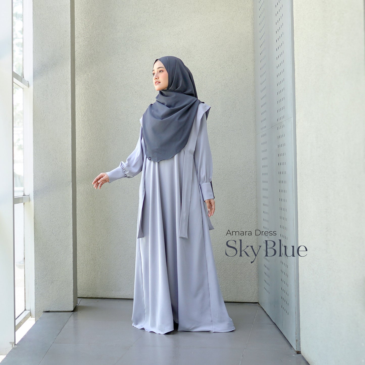 Amara Abaya Dress - Sky Blue