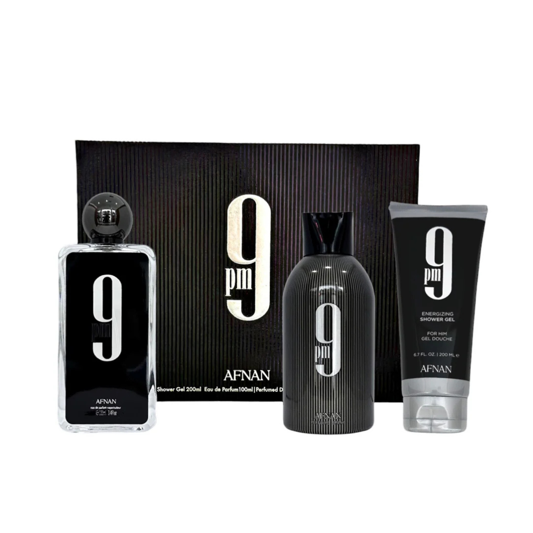 9 PM by Afnan – Eau de Parfum Gift Set, 100ml (3.4 oz), Men
