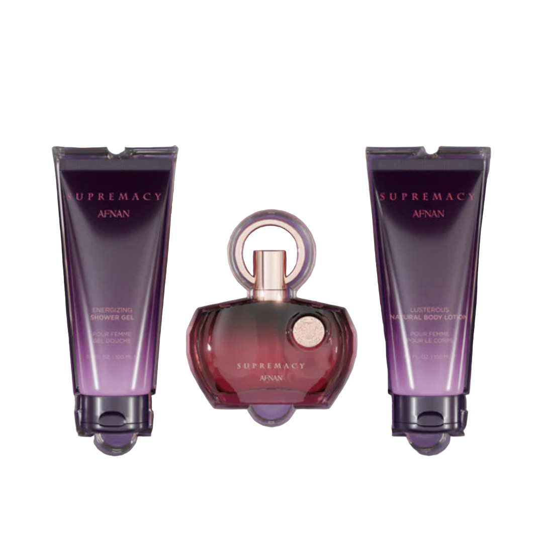 Supremacy Purple Gift Set by Afnan, Eau de Parfum & Body Spray, 50ml + 200ml, For Women