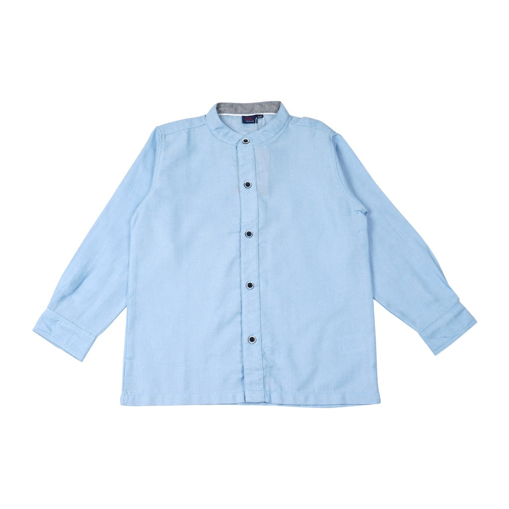 Blue Shirt & Grey Pant Set