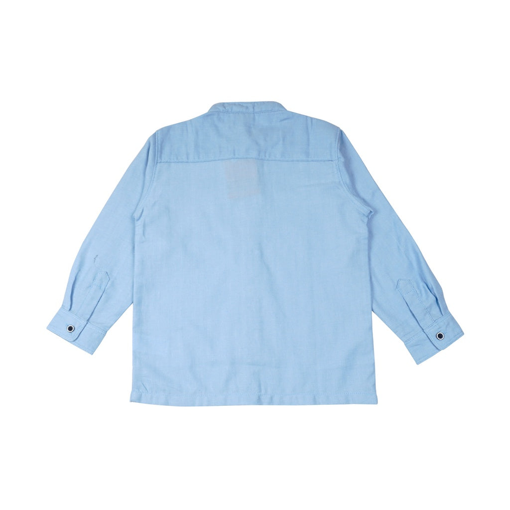Blue Shirt & Grey Pant Set