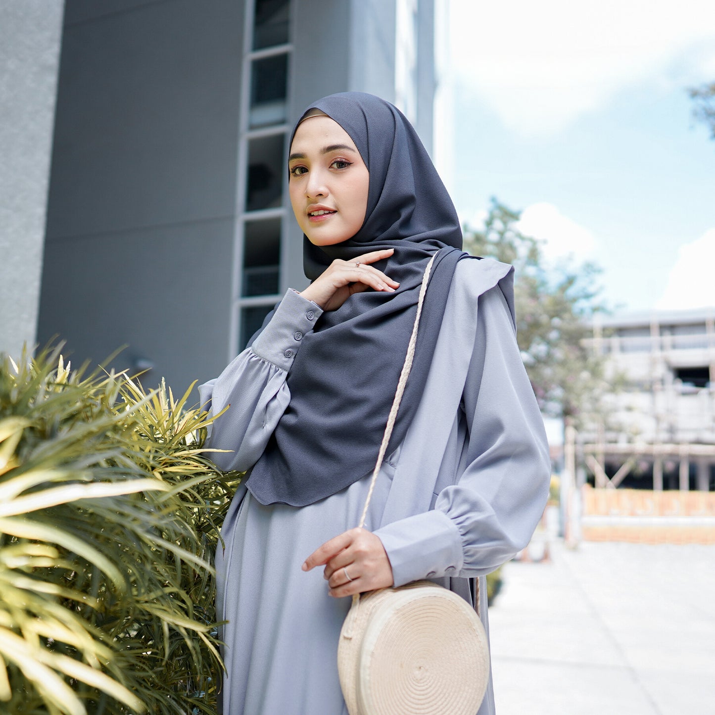 Amara Abaya Dress - Sky Blue