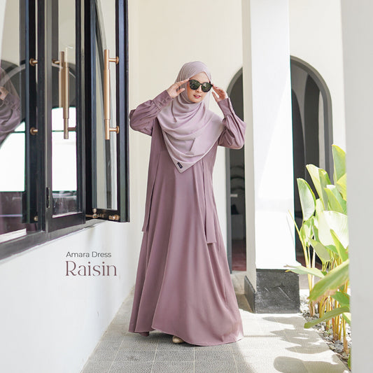 Amara Abaya Dress - Raisin