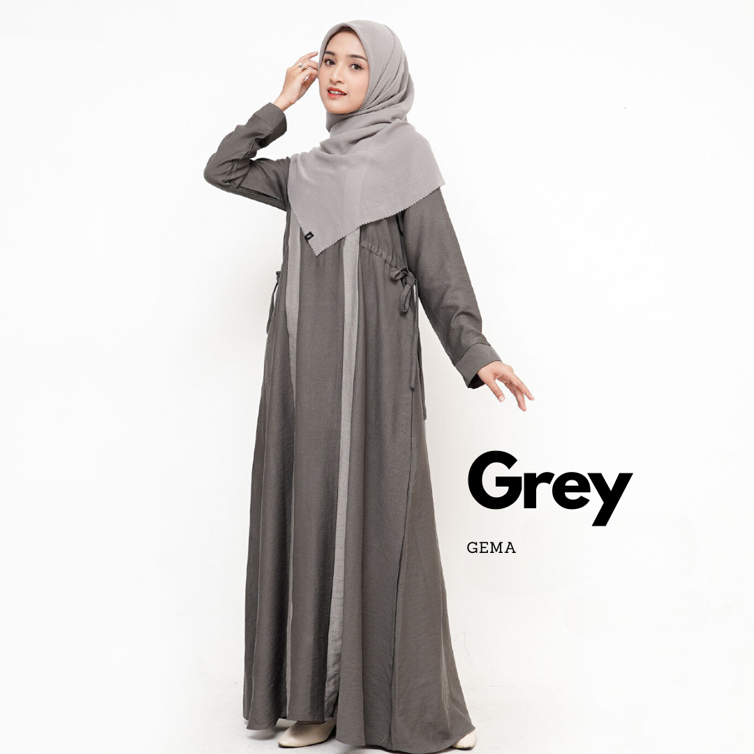 Gema Abaya Dress - Grey