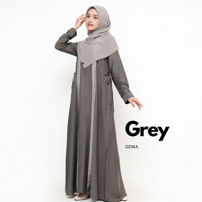 Gema Abaya Dress - Grey