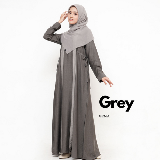 Gema Abaya Dress - Grey