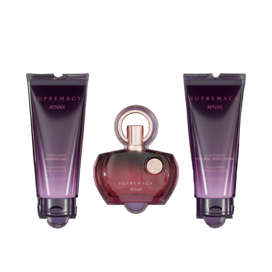 Supremacy Purple Gift Set by Afnan, Eau de Parfum & Body Spray, 50ml + 200ml, For Women