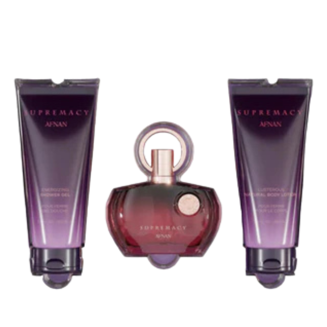 Supremacy Purple Gift Set by Afnan, Eau de Parfum & Body Spray, 50ml + 200ml, For Women