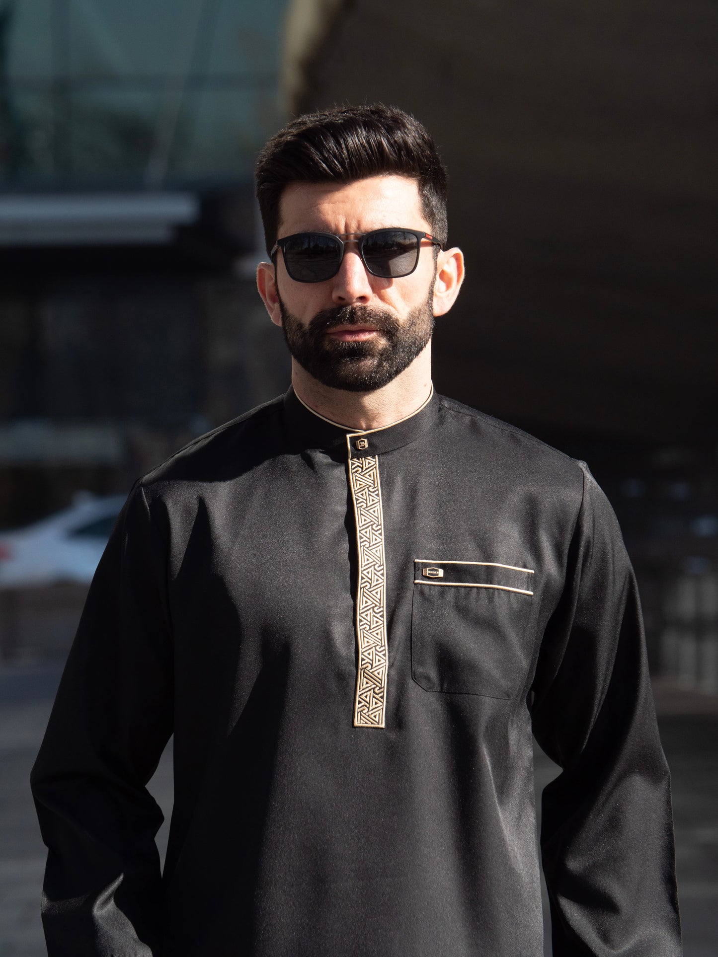 Burda - Premium Short Kurta - Black Gold