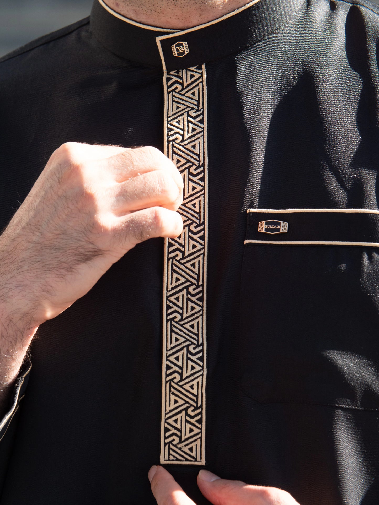 Burda - Premium Short Kurta - Black Gold