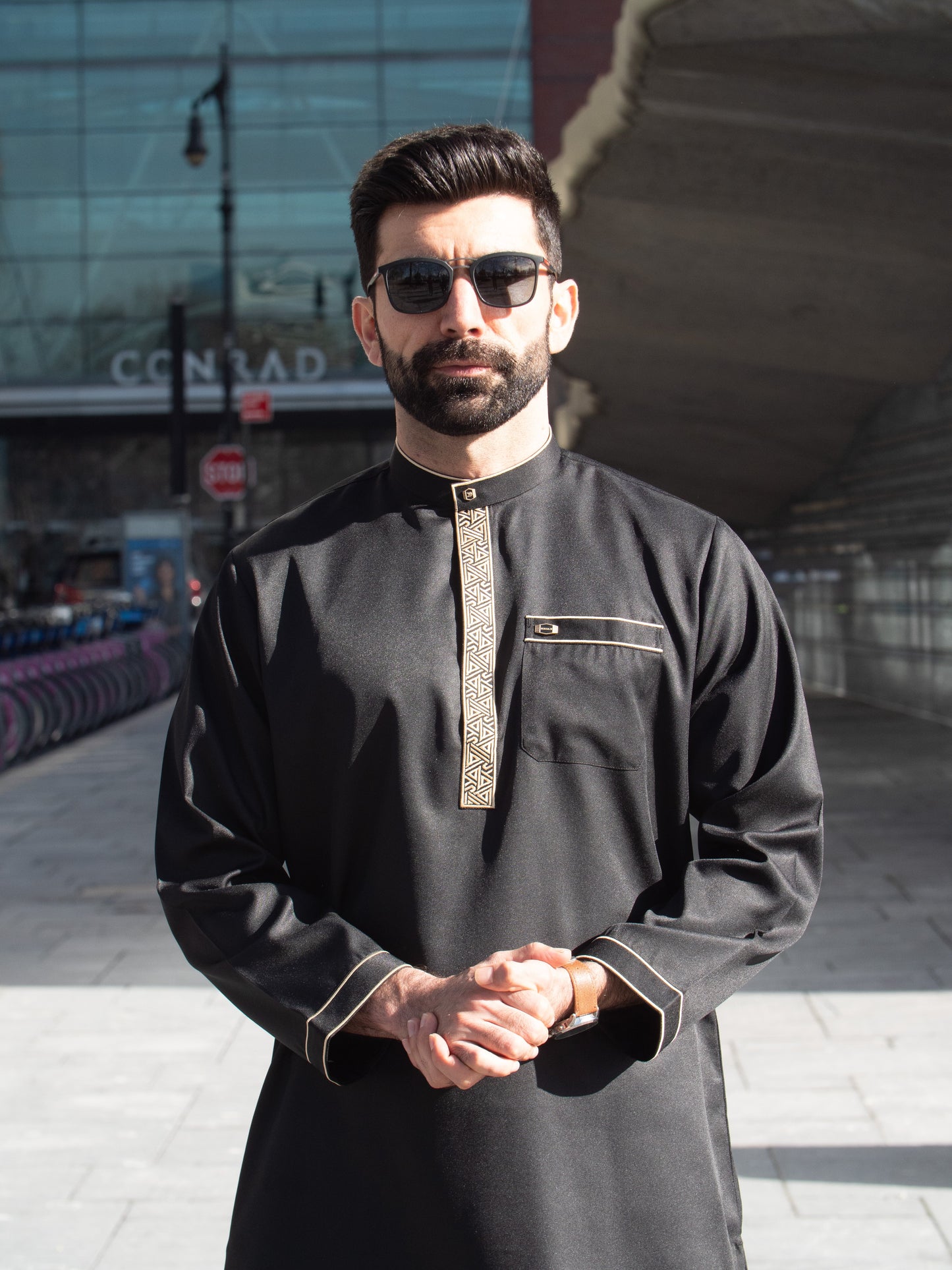 Burda - Premium Short Kurta - Black Gold
