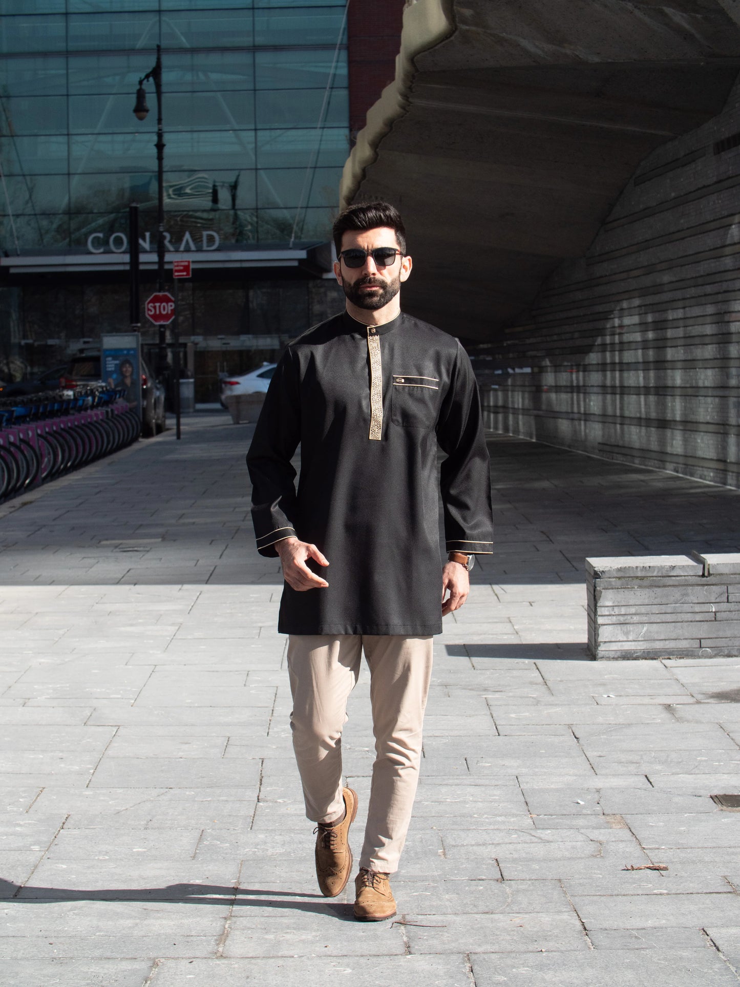 Burda - Premium Short Kurta - Black Gold