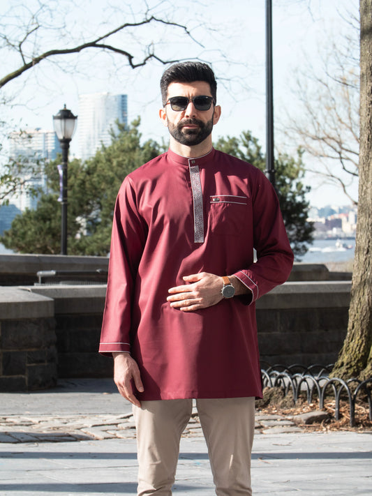 Burda - Premium Short Kurta - Maroon