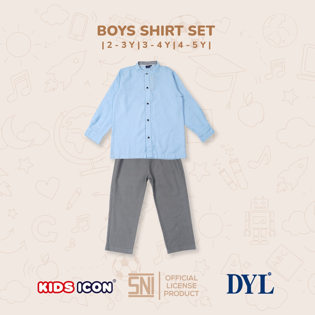 Blue Shirt & Grey Pant Set