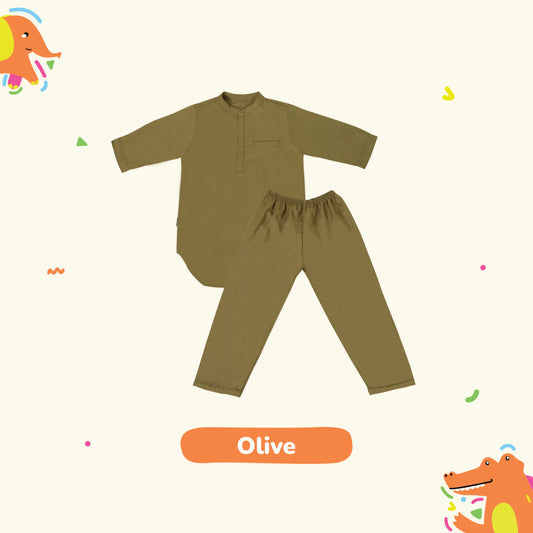 Little Me - Kurta Pajama - Olive
